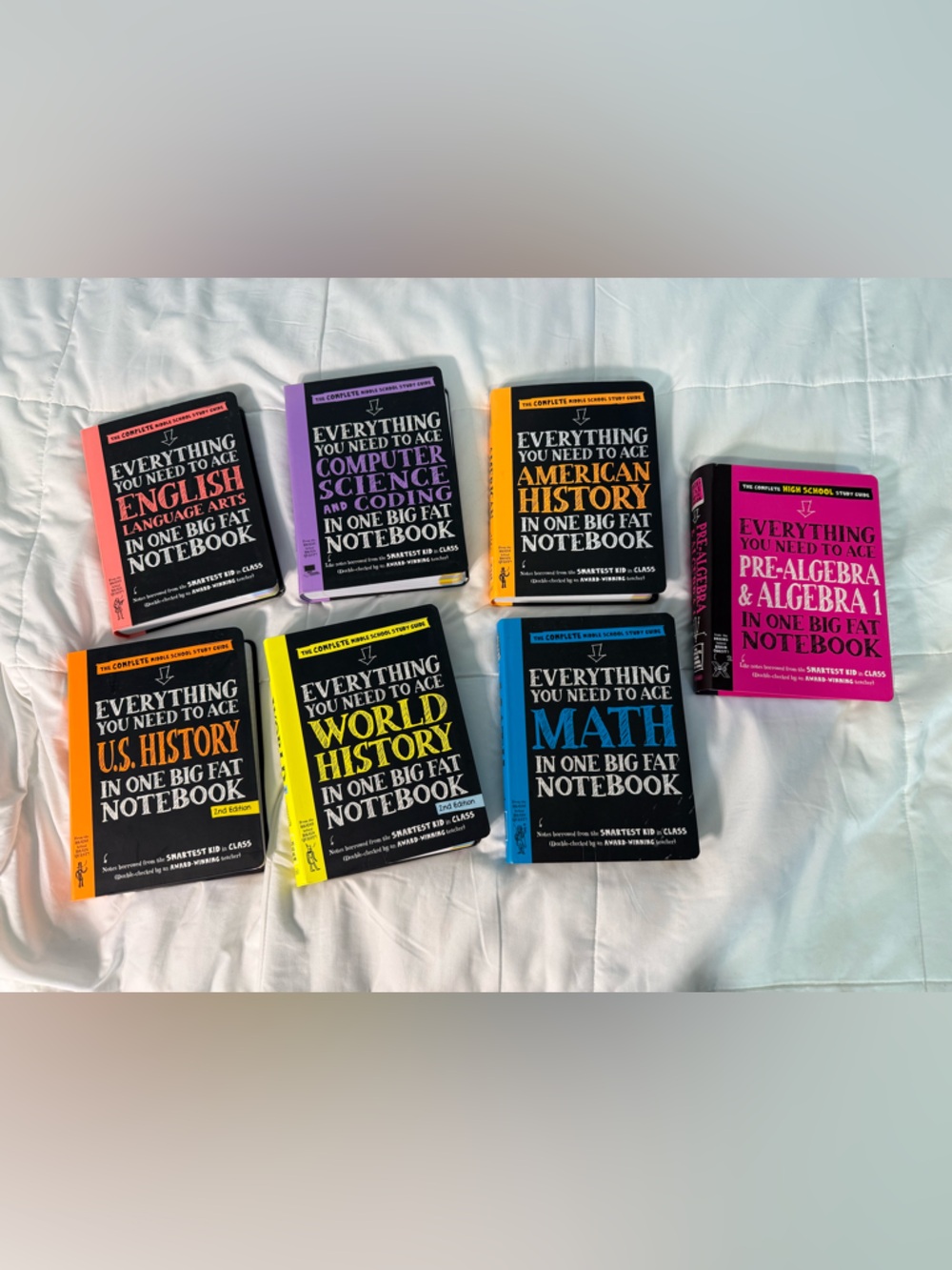 Everything you need to Ace Middle School English, American History, Math Books